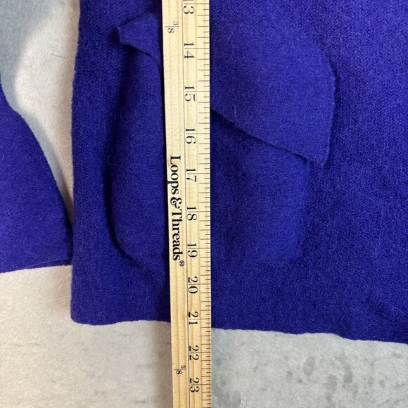 Beyond Threads Cardigan Womens L Alpaca Wool Purple Open Front Lagenlook Classy - Picture 8 of 10